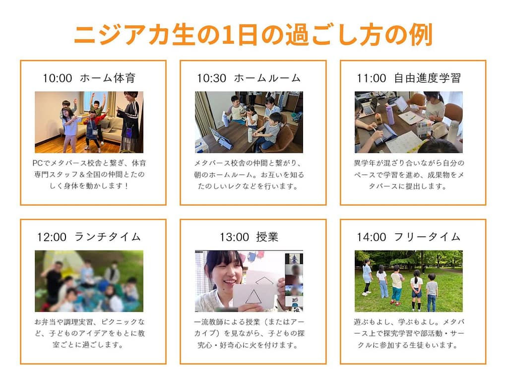 ニジンアカ生の1日の過ごし方の例